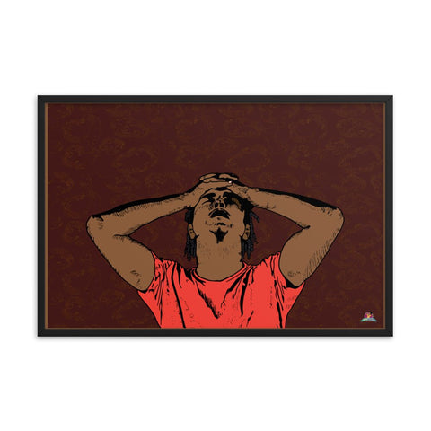 "ANXIETY (The Black Experience Series)" Framed poster (24"x36") - Kima Kreates