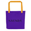 BLACK LABEL Naunda Word Violet Tote Bag - Kima Kreates