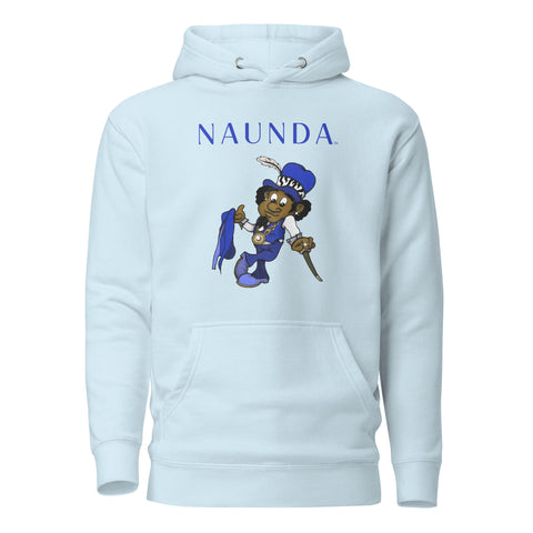 BLUE LEPRECHAUN with Blue Logo Premium Unisex Hoodie - Kima Kreates