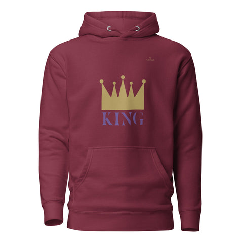 CROWN KING with Gold Logo Premium Unisex Hoodie - Kima Kreates