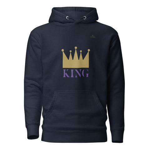 CROWN KING with Gold Logo Premium Unisex Hoodie - Kima Kreates