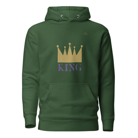CROWN KING with Gold Logo Premium Unisex Hoodie - Kima Kreates