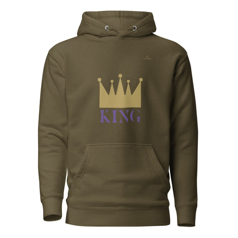 CROWN KING with Gold Logo Premium Unisex Hoodie - Kima Kreates