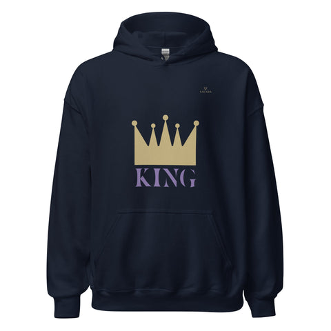 CROWN KING with Gold Logo Unisex Hoodie - Kima Kreates