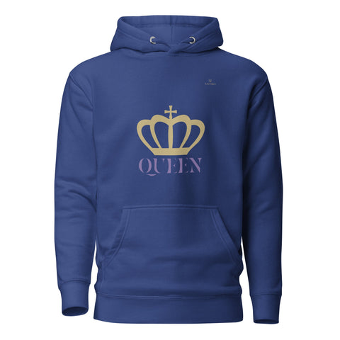 CROWN QUEEN with Gold Logo Premium Unisex Hoodie - Kima Kreates