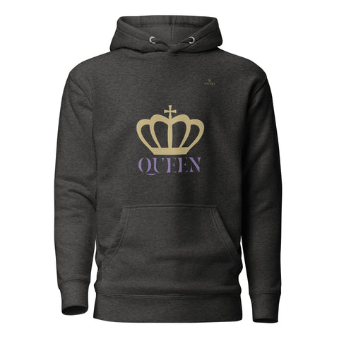 CROWN QUEEN with Gold Logo Premium Unisex Hoodie - Kima Kreates