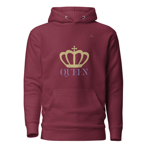 CROWN QUEEN with Gold Logo Premium Unisex Hoodie - Kima Kreates