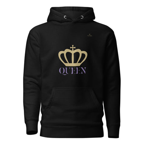 CROWN QUEEN with Gold Logo Premium Unisex Hoodie - Kima Kreates