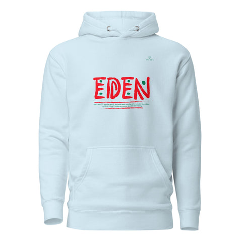 EDEN WORDMARK with Green Logo Premium Unisex Hoodie - Kima Kreates