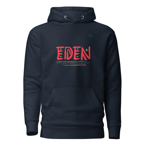 EDEN WORDMARK with Green Logo Premium Unisex Hoodie - Kima Kreates