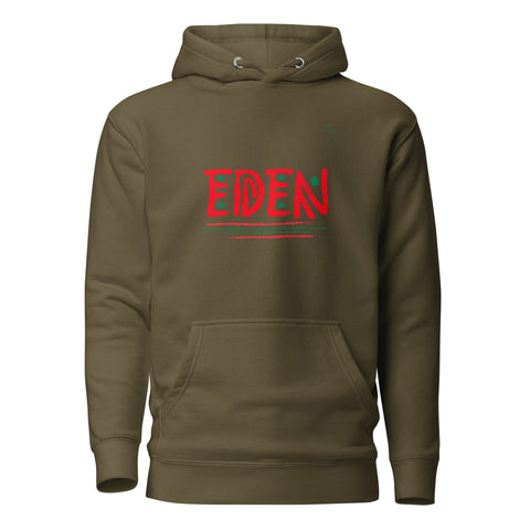 EDEN WORDMARK with Green Logo Premium Unisex Hoodie - Kima Kreates