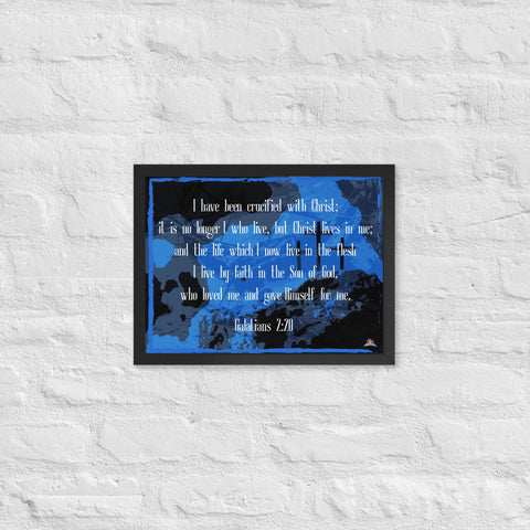 "GALATIANS 2:20 (Inspirational Series)" Framed poster (12"x16") - Kima Kreates
