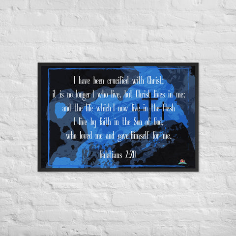 "GALATIANS 2:20 (Inspirational Series)" Framed poster (24"x36") - Kima Kreates
