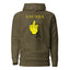 MIDDLE FINGER with Yellow Logo Premium Unisex Hoodie - Kima Kreates