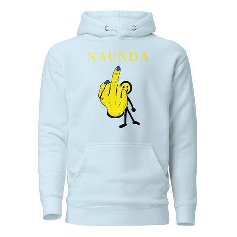 MIDDLE FINGER with Yellow Logo Premium Unisex Hoodie - Kima Kreates