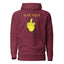 MIDDLE FINGER with Yellow Logo Premium Unisex Hoodie - Kima Kreates