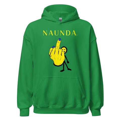 MIDDLE FINGER with Yellow Logo Unisex Hoodie - Kima Kreates