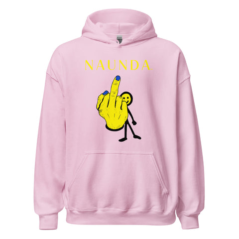 MIDDLE FINGER with Yellow Logo Unisex Hoodie - Kima Kreates