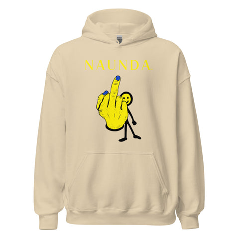 MIDDLE FINGER with Yellow Logo Unisex Hoodie - Kima Kreates