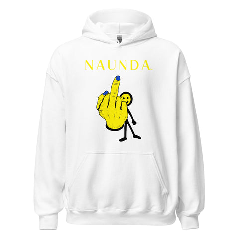 MIDDLE FINGER with Yellow Logo Unisex Hoodie - Kima Kreates