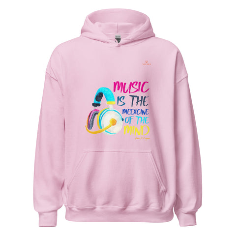 MUSIC with Orange Logo Unisex Hoodie - Kima Kreates