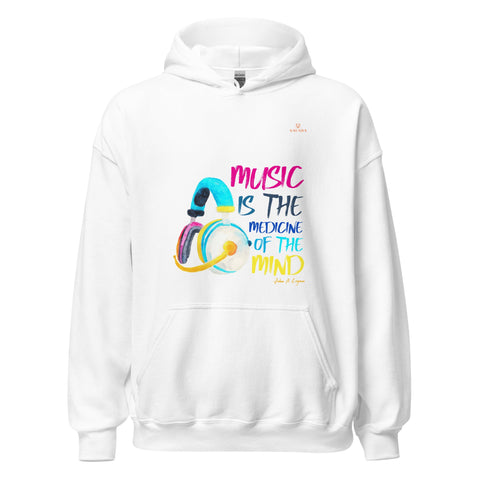 MUSIC with Orange Logo Unisex Hoodie - Kima Kreates