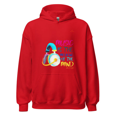 MUSIC with Orange Logo Unisex Hoodie - Kima Kreates