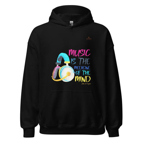 MUSIC with Orange Logo Unisex Hoodie - Kima Kreates