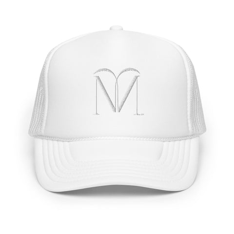 Naunda Art Foam Trucker Hat (White) - Kima Kreates