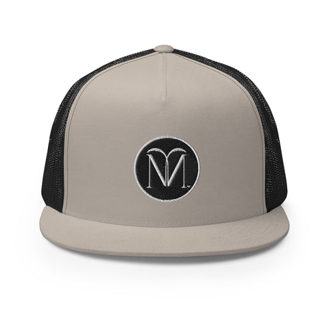 Naunda Art Patch 5 Panel Trucker Cap (White) - Kima Kreates