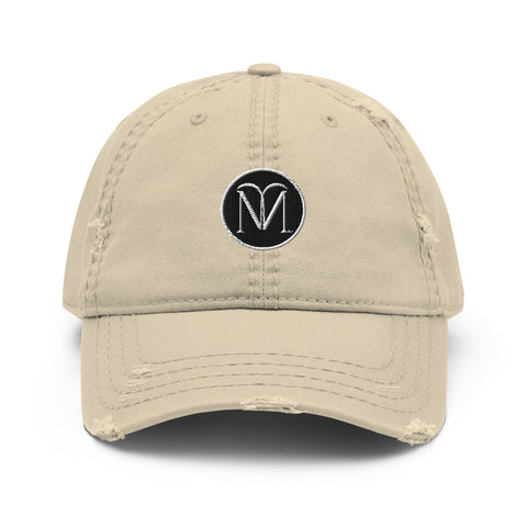 Naunda Art Patch Distressed Dad Hat (White) - Kima Kreates