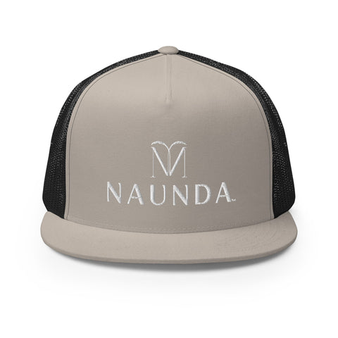 Naunda Complete 5 Panel Trucker Cap (White) - Kima Kreates