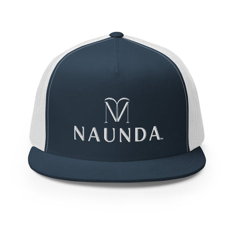 Naunda Complete 5 Panel Trucker Cap (White) - Kima Kreates