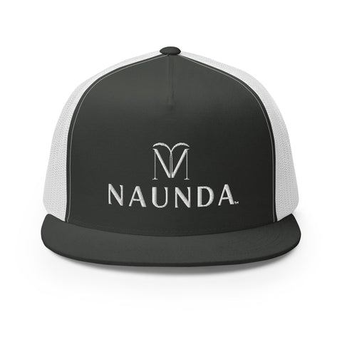 Naunda Complete 5 Panel Trucker Cap (White) - Kima Kreates