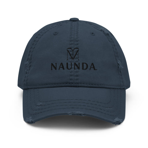 Naunda Complete Distressed Dad Hat (Black) - Kima Kreates