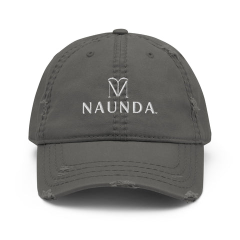 Naunda Complete Distressed Dad Hat (White) - Kima Kreates