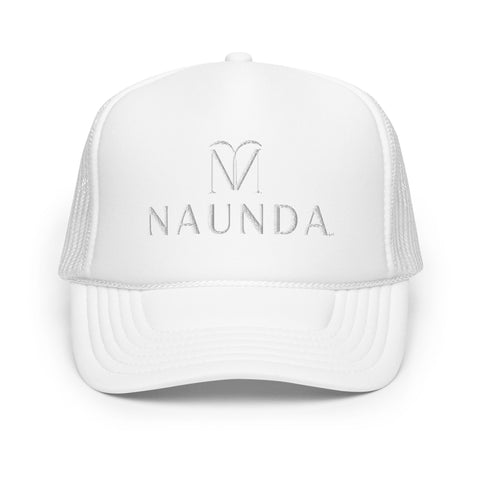Naunda Complete Foam Trucker Hat (White) - Kima Kreates