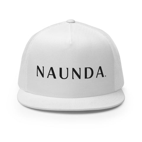 Naunda Word 5 Panel Trucker Cap (Black) - Kima Kreates