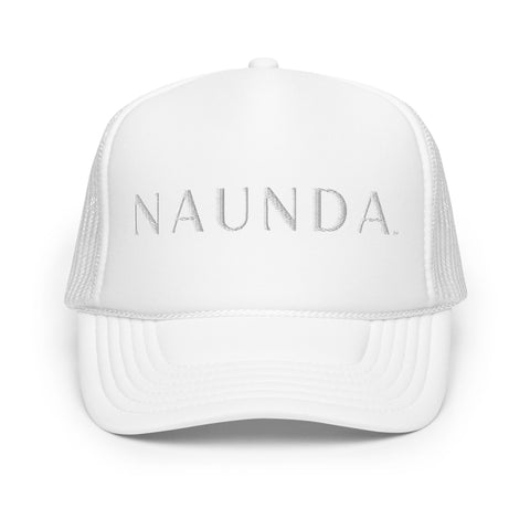 Naunda Word Foam Trucker Hat (White) - Kima Kreates