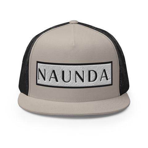 Naunda Word Patch 5 Panel Trucker Cap (Black) - Kima Kreates