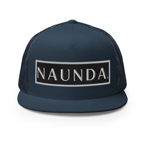 Naunda Word Patch 5 Panel Trucker Cap (White) - Kima Kreates
