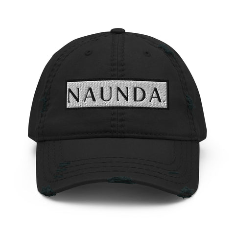 Naunda Word Patch Distressed Dad Hat (Black) - Kima Kreates