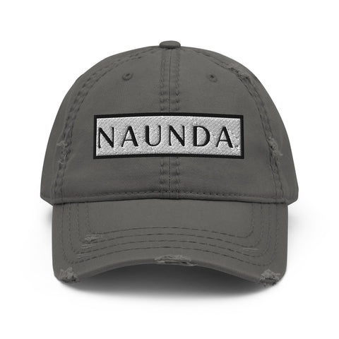 Naunda Word Patch Distressed Dad Hat (Black) - Kima Kreates