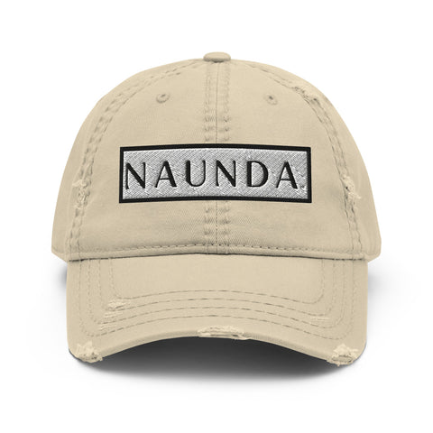 Naunda Word Patch Distressed Dad Hat (Black) - Kima Kreates