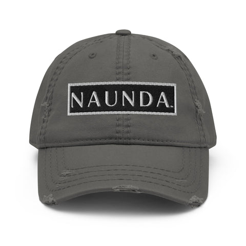Naunda Word Patch Distressed Dad Hat (White) - Kima Kreates