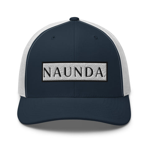Naunda Word Patch Retro Trucker Cap (Black) - Kima Kreates