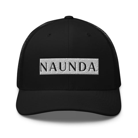 Naunda Word Patch Retro Trucker Cap (Black) - Kima Kreates