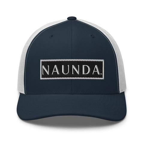 Naunda Word Patch Retro Trucker Cap (White) - Kima Kreates