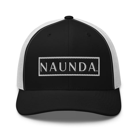 Naunda Word Patch Retro Trucker Cap (White) - Kima Kreates