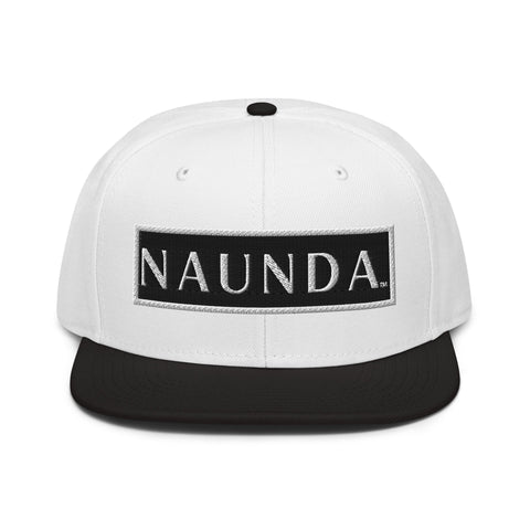 Naunda Word Patch Snapback Hat (White) - Kima Kreates